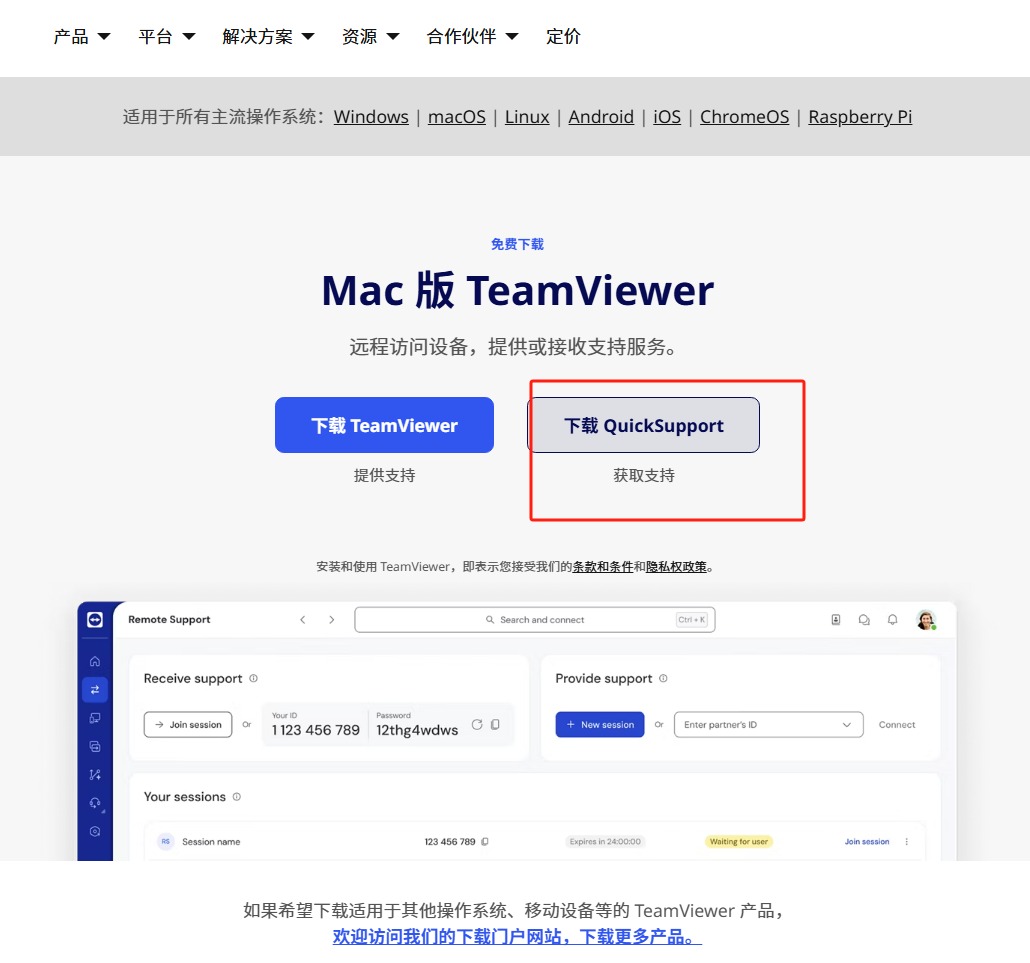 teamviewer Mac版本